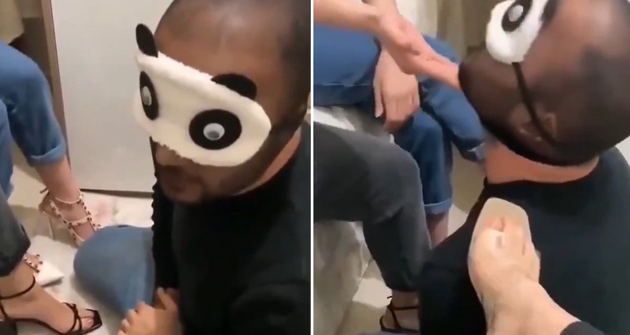 uc kadinin bir erkegi kole gibi kullandigi goruntuler sosyal medyayi karistirdi TziYgN5C